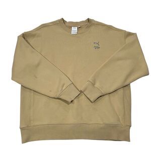 PUMA x Maison Kitsuné Unisex Round-Neck Sweatshirt Khaki Size M